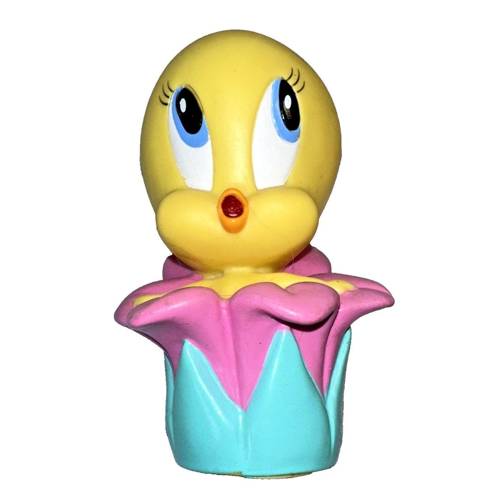 TWEETY BIRD in Flower Pot Looney Tunes Warner Brothers Plastic Vintage Rare 1998